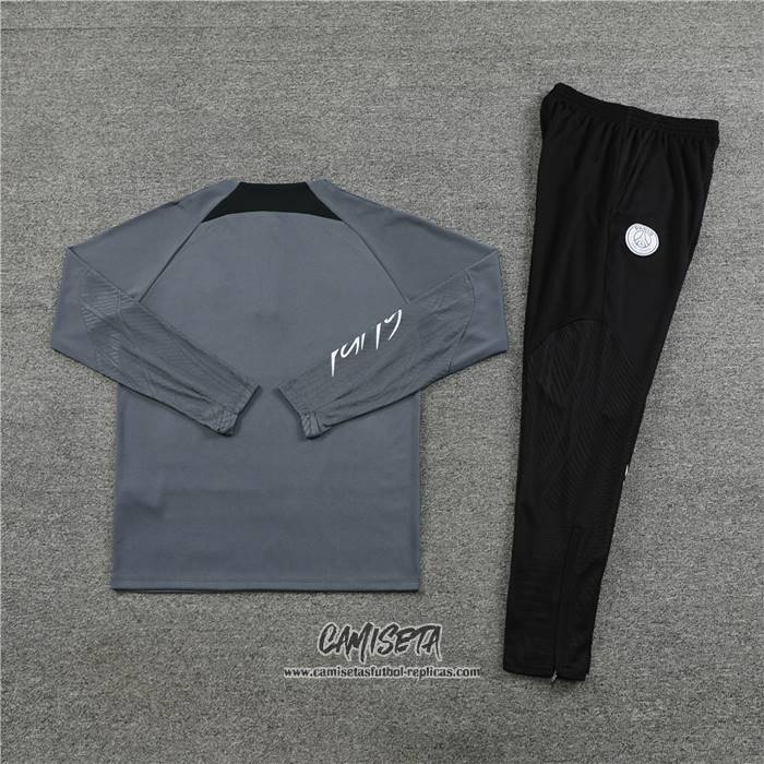 Chandal de Sudadera del Paris Saint-Germain Jordan 2023-2024 Nino Gris